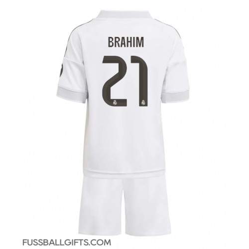 Real Madrid Brahim Diaz #21 Fußballbekleidung Heimtrikot Kinder 2025-26 Kurzarm (+ kurze hosen)